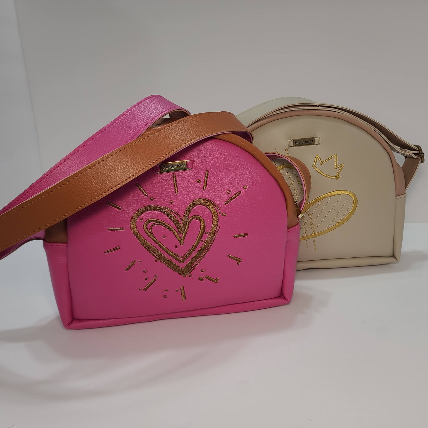 Hands-Free Embroidered Bag, Pink