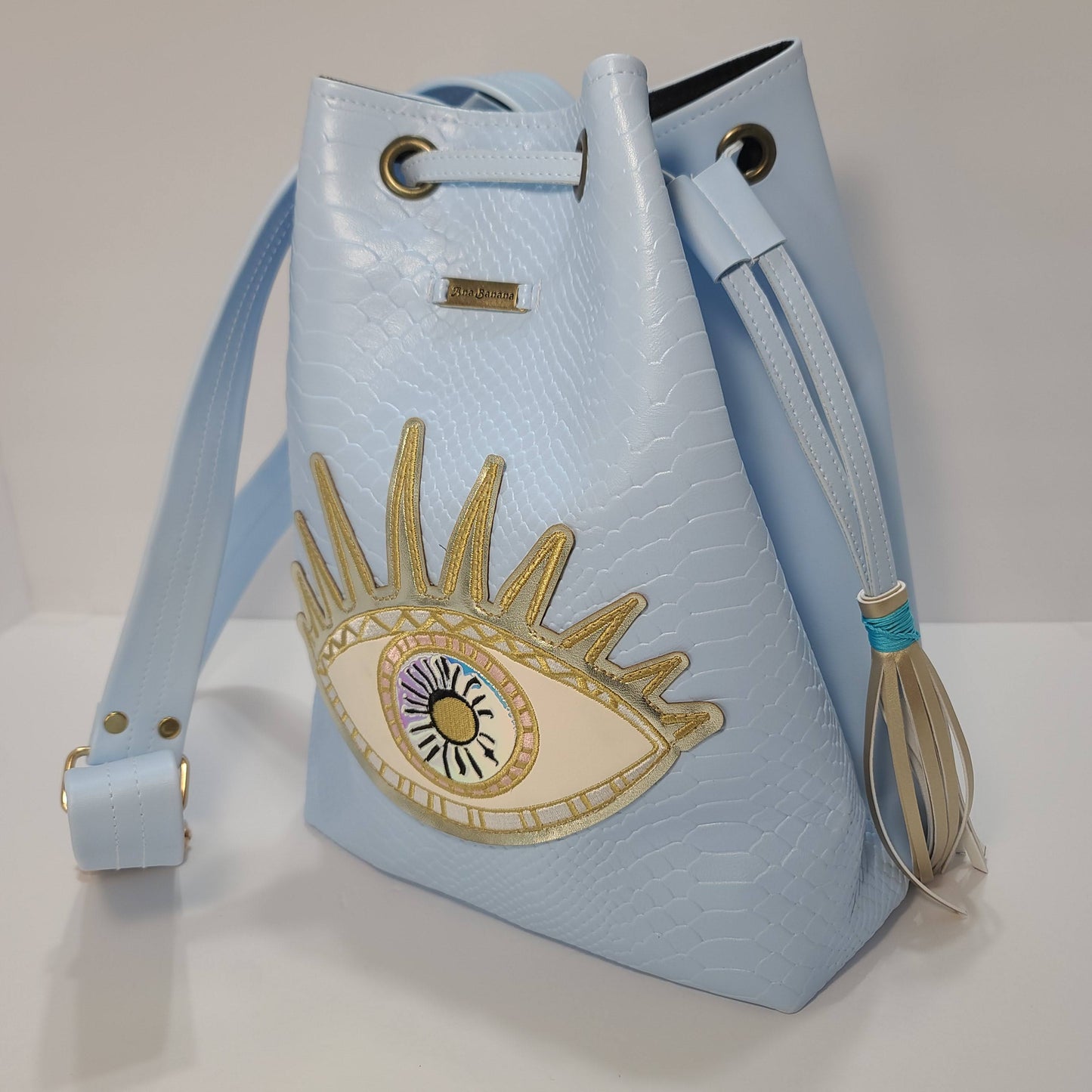 Retro Eye Drawstring Bucket Bag