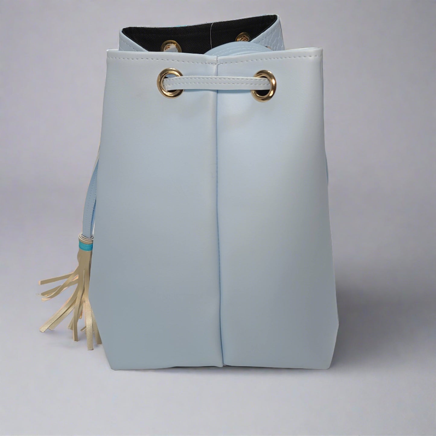 Retro Elephant Drawstring Bucket Bag - front