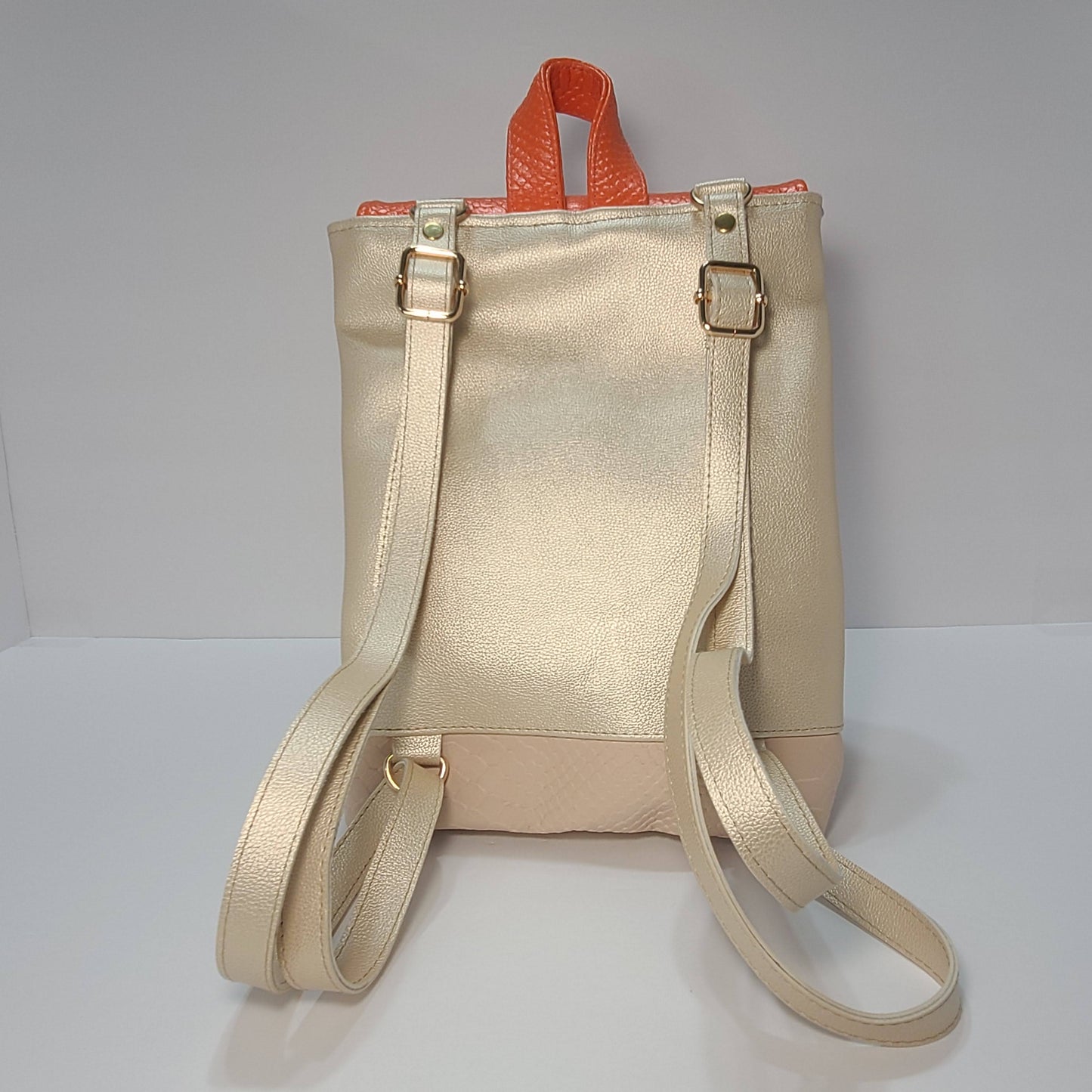 Heart - Backpack Purse, Gold