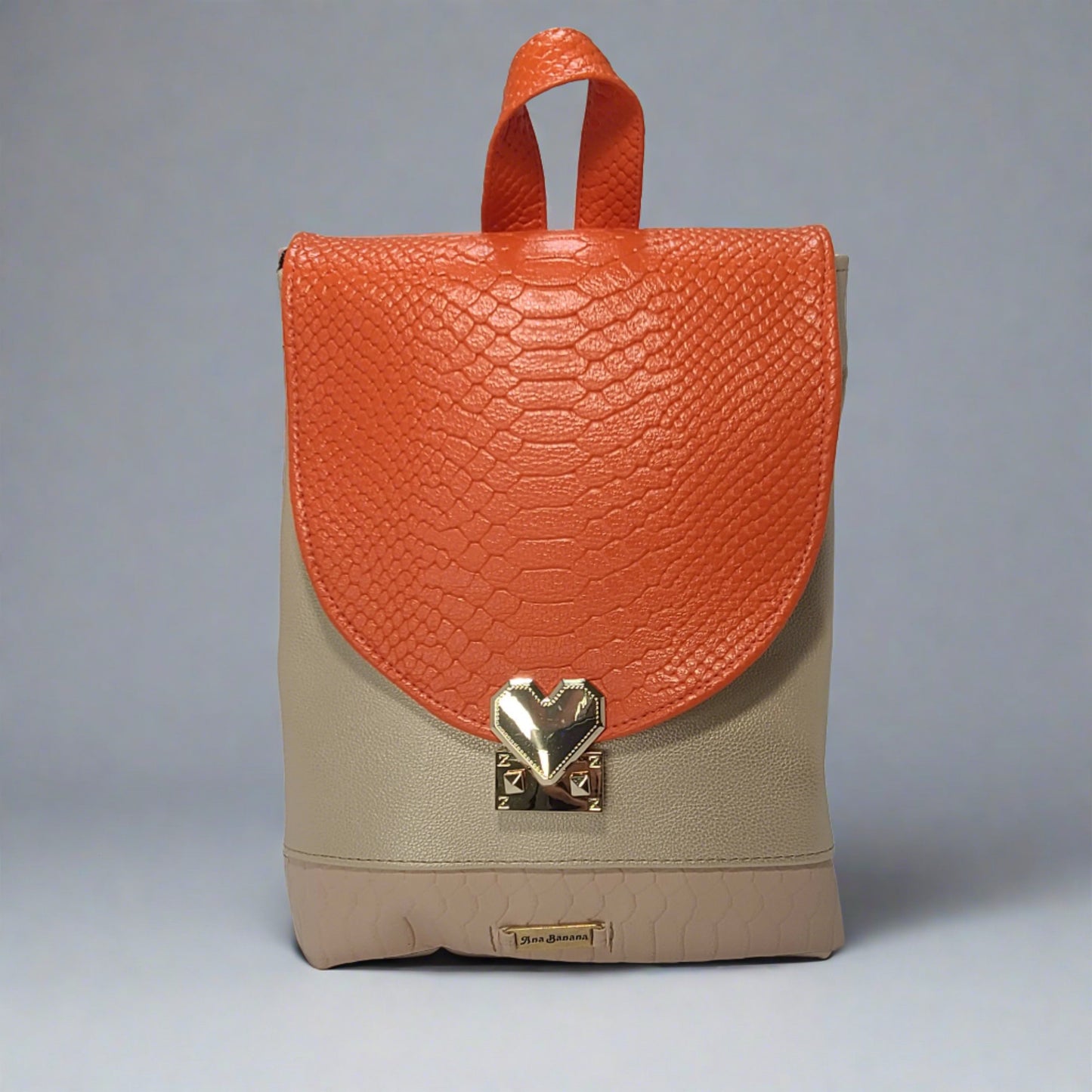 Heart - Backpack Purse, Gold