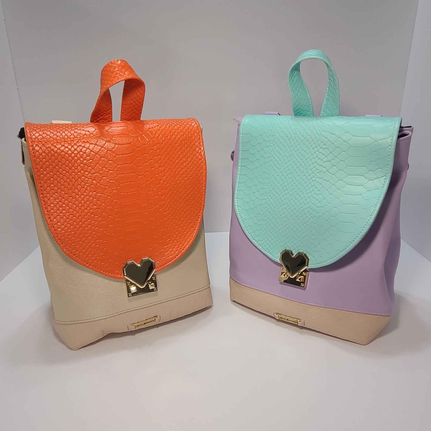 Heart - Backpack Purse, Gold